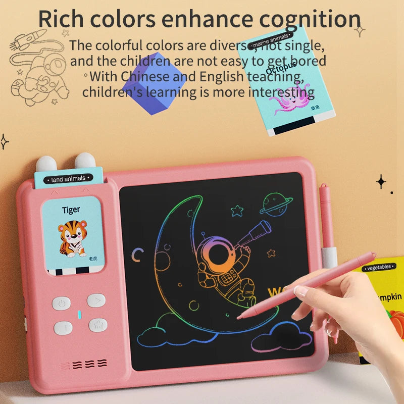 Talking Flash Cards & Writing Tablet - Interactive Learning Toy for Kids 3-8 | Speech Therapy, Montessori, Birthday Gifts 🎨📚