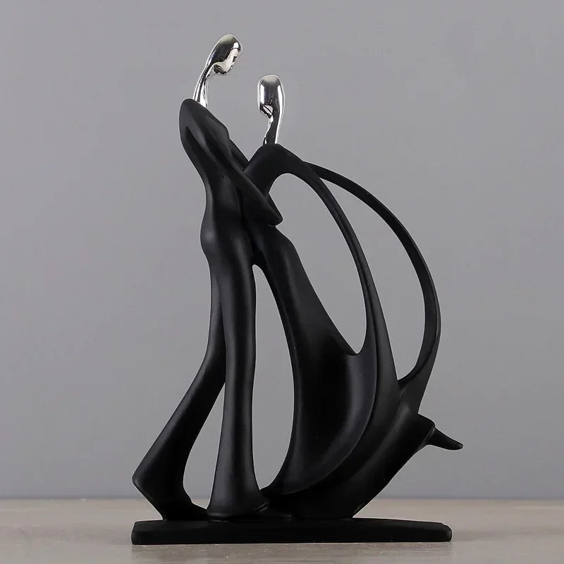 Nordic Art Dancing Couple Resin Figurines - Elegant Home Décor Ornaments for Living Room, Modern Accessories for Home 🕊️✨