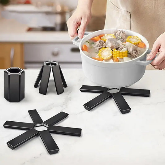 Folding Pot Mat & Heat Insulation Coaster - Durable Kitchen Dish Mat for Pots & Pans, Eco-Friendly & Washable, Protect Your Surface!