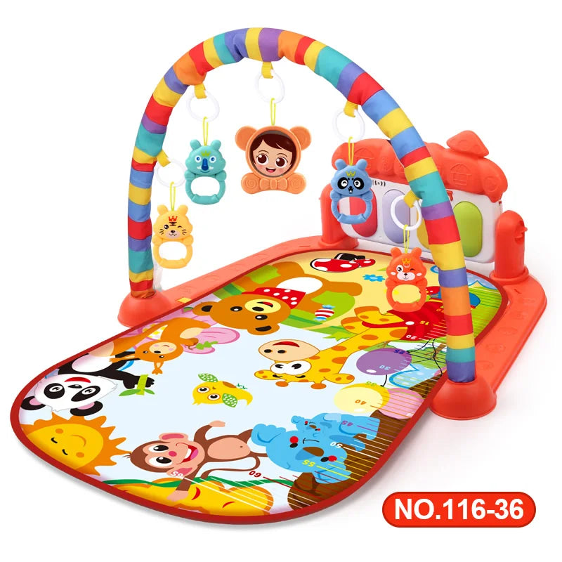 Baby Activity Gym Play Mat - Musical Fitness Frame & Educational Crawling Carpet for Infants, Toddlers, and Kids 🎶🍼👶 Perfect Gift!