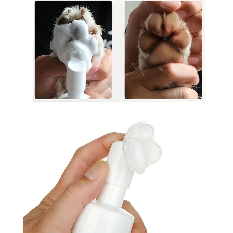 150ML No-Wash Pet Paw Cleaner with Herbal Foam - Gentle Paw Care for Dogs & Cats | Silicone Massager Grooming Essentials 🐾✨