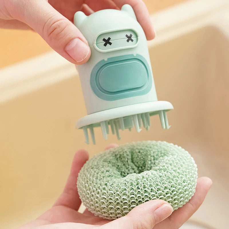 2-in-1 Kitchen Dish Brush with Soap Dispenser - Eco-Friendly Cleaning Tool for Bowls, Pots, and Dishwashers 🧽✨