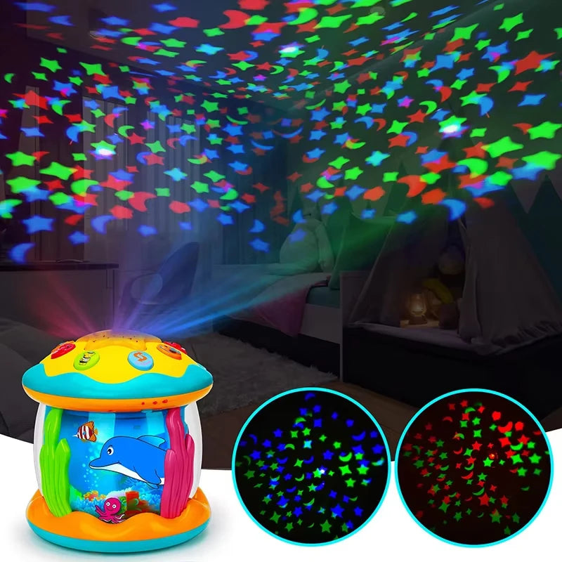 Ocean Light Musical Projector Toy - Montessori Sensory Learning Toy for Babies & Toddlers (1-3 Years) 🎶🌊 Perfect Gift!