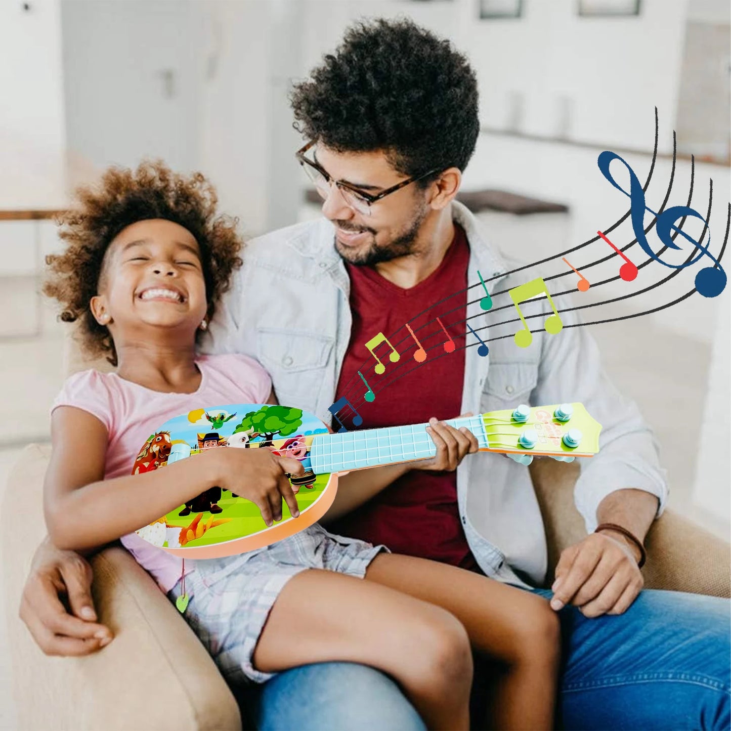 La Granja De Zenon Mini Ukulele Toy for Kids - 32CM Small Guitar Musical Instrument for Children, Educational Toy for Beginners 🎸🎶