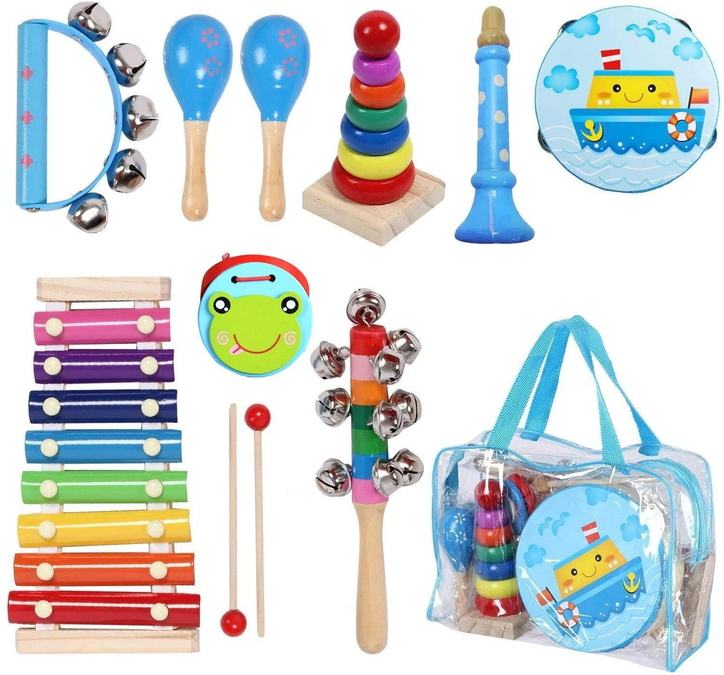 Wooden Baby Percussion Instrument Set for Kids - Creative Music Handbells & Learning Toys for 3-12 Years Old | Montessori Development Gift 🎶