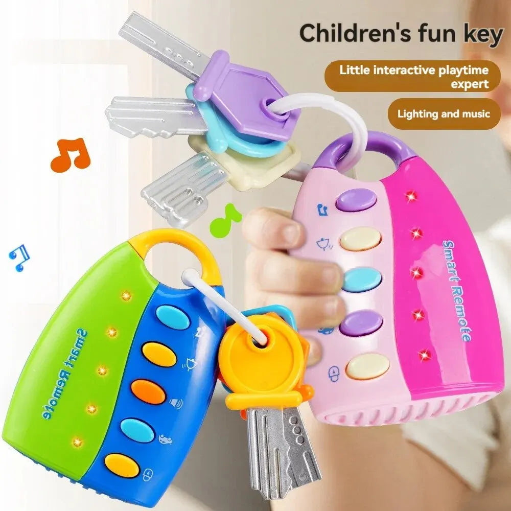 Baby Car Key Simulation Toy with Lights & Music – Fun Early Education Toy for Kids, Ages 3-12 | Durable, Compact, Interactive Play! 🚗🎶