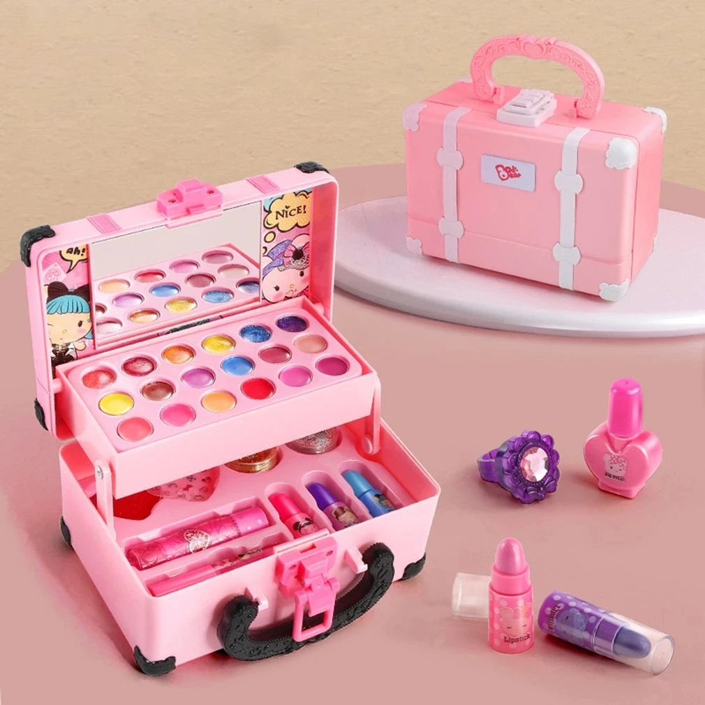 Children's Makeup Cosmetics Pretend Play Set - Safe & Non-Toxic Princess Kit with Lipstick, Eye Shadow, Blush & More for Girls 🎀💄