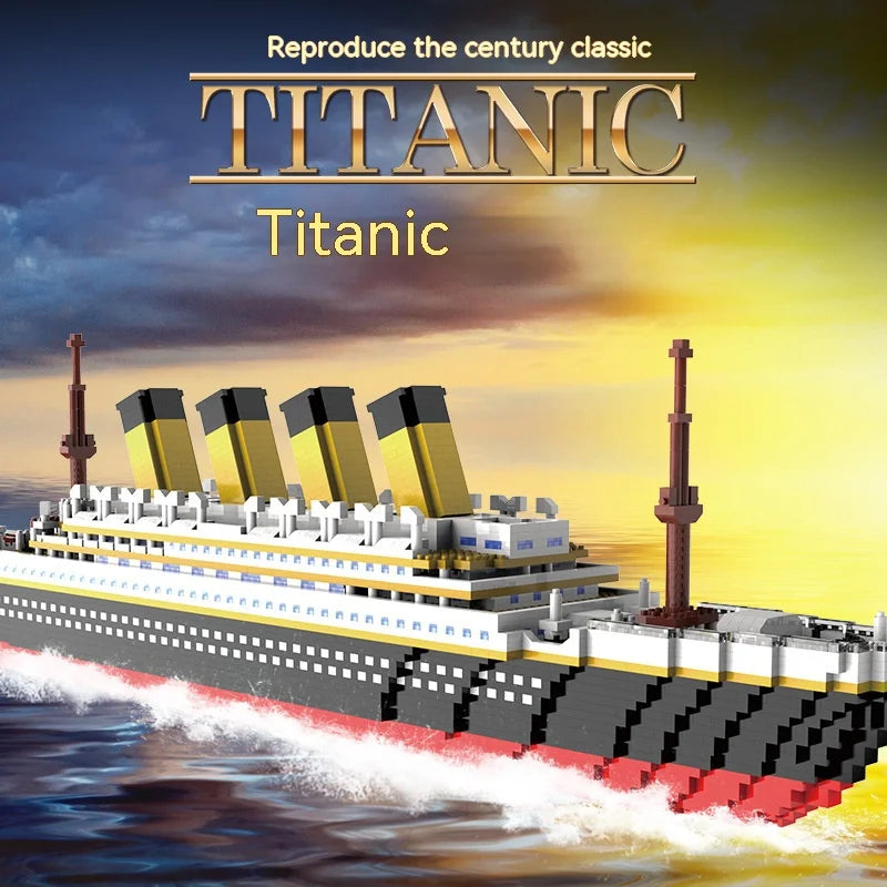 Titanic Giant Ship Building Blocks Set - Luxury Iceberg Cruise Wreck Model for Adults & Kids 6+ | DIY Bricks Toys for Collectors & Fans 🚢❄️