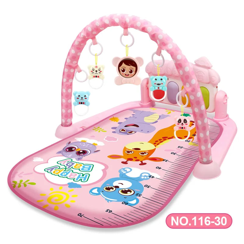 Baby Activity Gym Play Mat - Musical Fitness Frame & Educational Crawling Carpet for Infants, Toddlers, and Kids 🎶🍼👶 Perfect Gift!