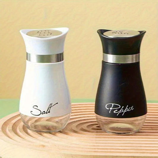 2PCS Glass Seasoning Shaker Bottles for Salt & Pepper – Stylish Spice Storage Jars for Kitchen, BBQ, and Condiments! 🌿🍴