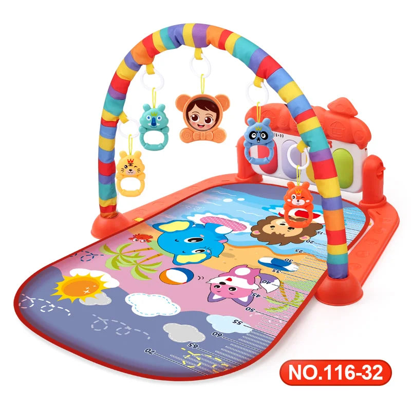 Baby Activity Gym Play Mat - Musical Fitness Frame & Educational Crawling Carpet for Infants, Toddlers, and Kids 🎶🍼👶 Perfect Gift!