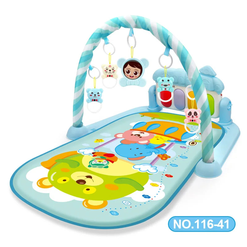 Baby Activity Gym Play Mat - Musical Fitness Frame & Educational Crawling Carpet for Infants, Toddlers, and Kids 🎶🍼👶 Perfect Gift!