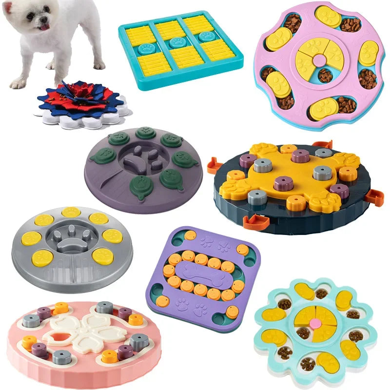 Interactive Dog Puzzle Slow Feeder Toy - IQ Training Food Dispenser Bowl for Cats & Dogs | Non-Slip, Anti-Choking Design 🐾🍖