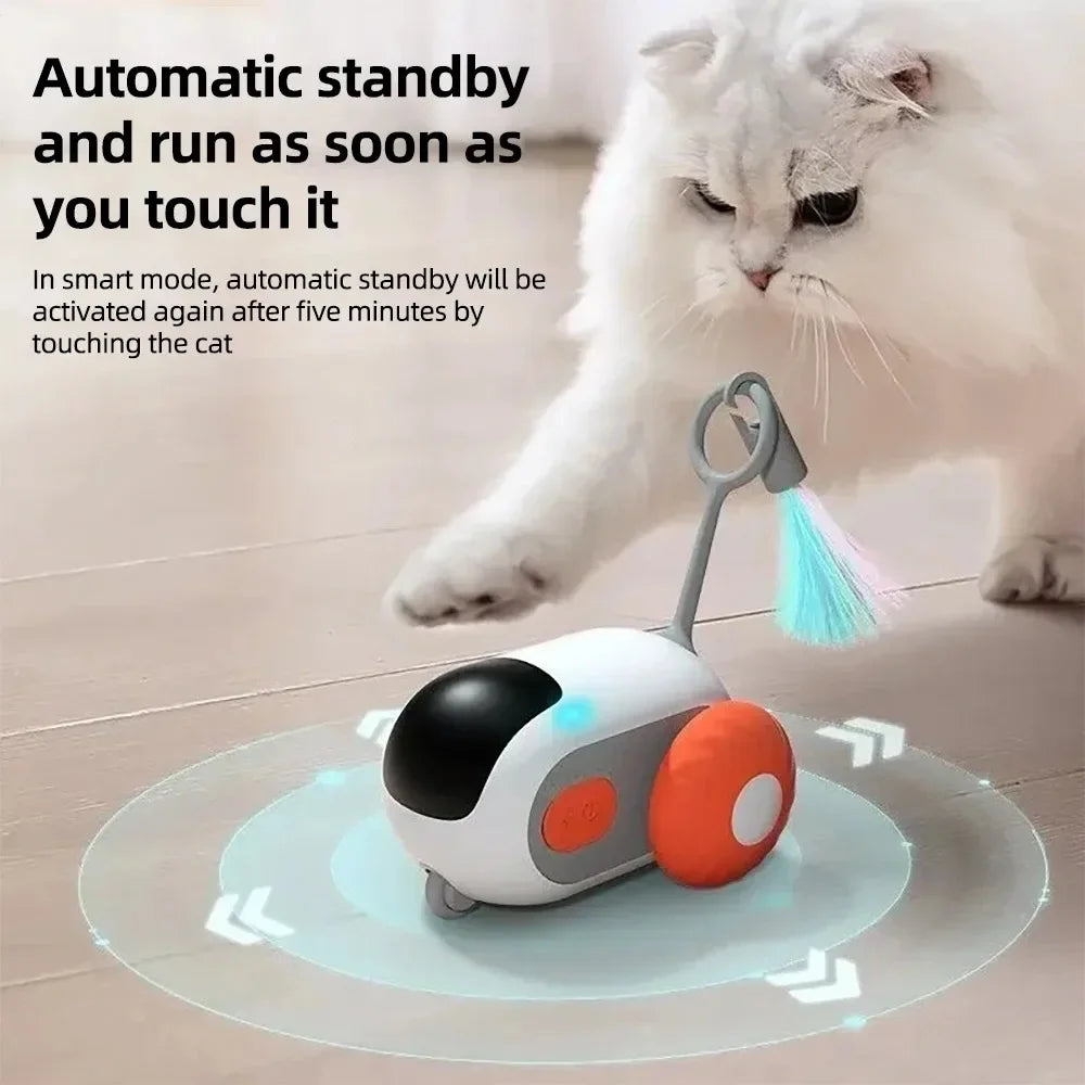 Smart Interactive Cat Toy – Automatic Moving & Remote-Controlled Car with Feather Teaser for Cats & Dogs | Fun Training Pet Supplies 🐾🚗