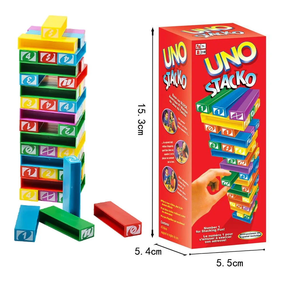 Stacko UNO Card Board Game – Family Entertainment, Poker, Early Education Puzzle, Party Fun, Birthday Gift for All Ages 🎉🎮