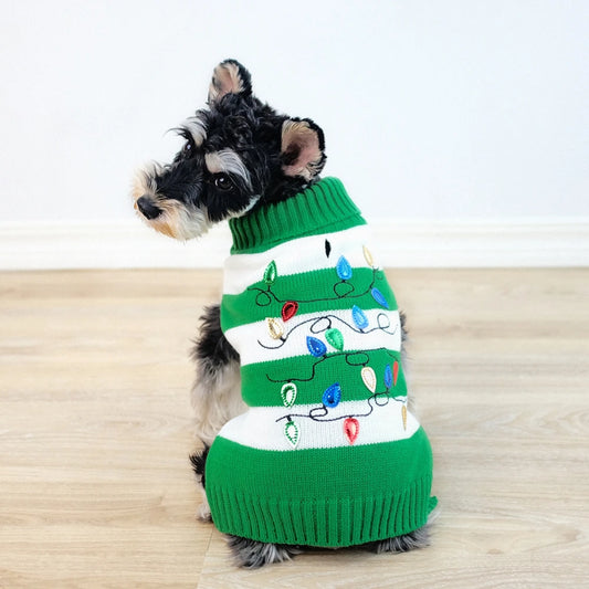 Christmas Pet Sweater for Small Dogs & Cats – Warm Winter Knitted Clothes, Cozy Holiday Apparel for Yorkies & Puppies