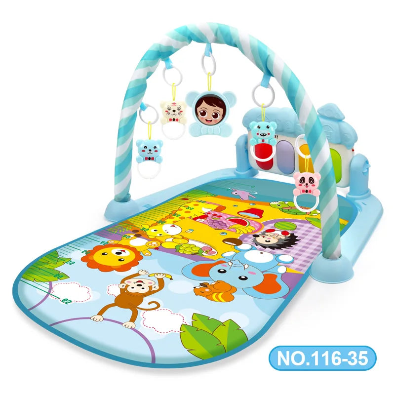 Baby Activity Gym Play Mat - Musical Fitness Frame & Educational Crawling Carpet for Infants, Toddlers, and Kids 🎶🍼👶 Perfect Gift!