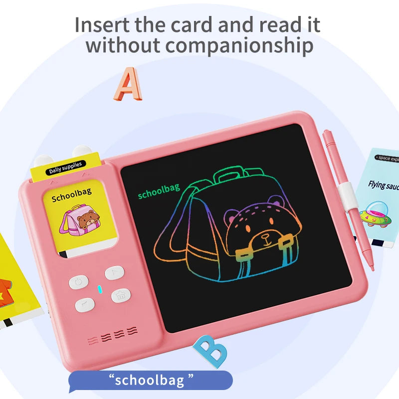 Talking Flash Cards & Writing Tablet - Interactive Learning Toy for Kids 3-8 | Speech Therapy, Montessori, Birthday Gifts 🎨📚