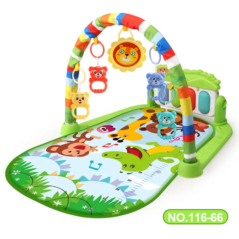 Baby Activity Gym Play Mat - Musical Fitness Frame & Educational Crawling Carpet for Infants, Toddlers, and Kids 🎶🍼👶 Perfect Gift!