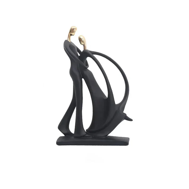 Nordic Art Dancing Couple Resin Figurines - Elegant Home Décor Ornaments for Living Room, Modern Accessories for Home 🕊️✨