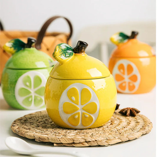 Creative Fruit Shape Ceramic Spice Jars Set - Fun Salt & Pepper Shakers, Spice Seasoning Containers & Kitchen Organizer 🍓🍋🌶️